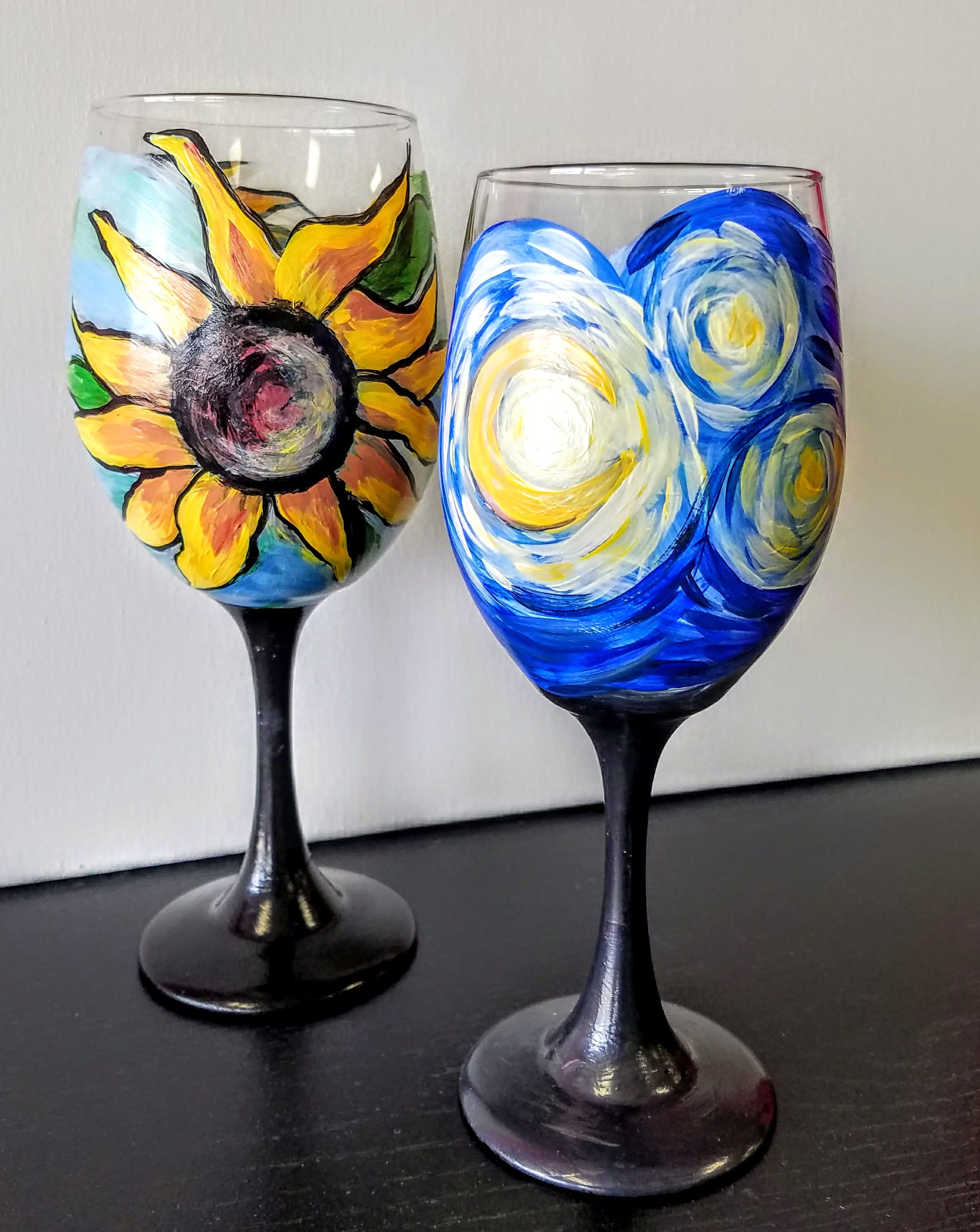 Cavalier Flower Hand-painted Wine Glasses – Glorious Goblets